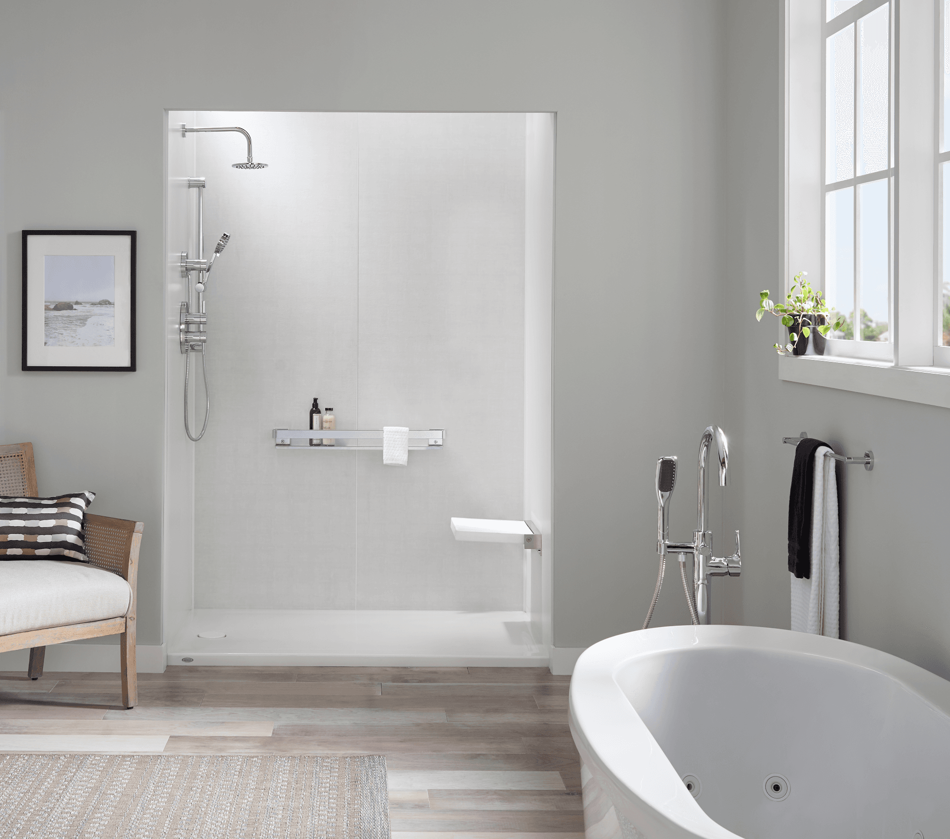 Shower with bench